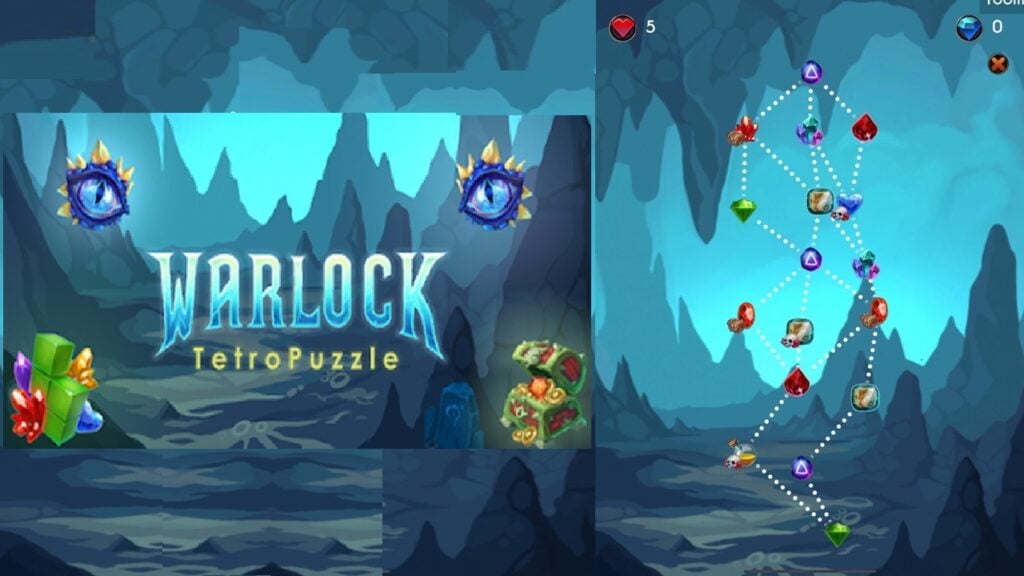 Warlock Tetropuzzle is een mix van candy crush, tetris en kerkers gevuld met magie