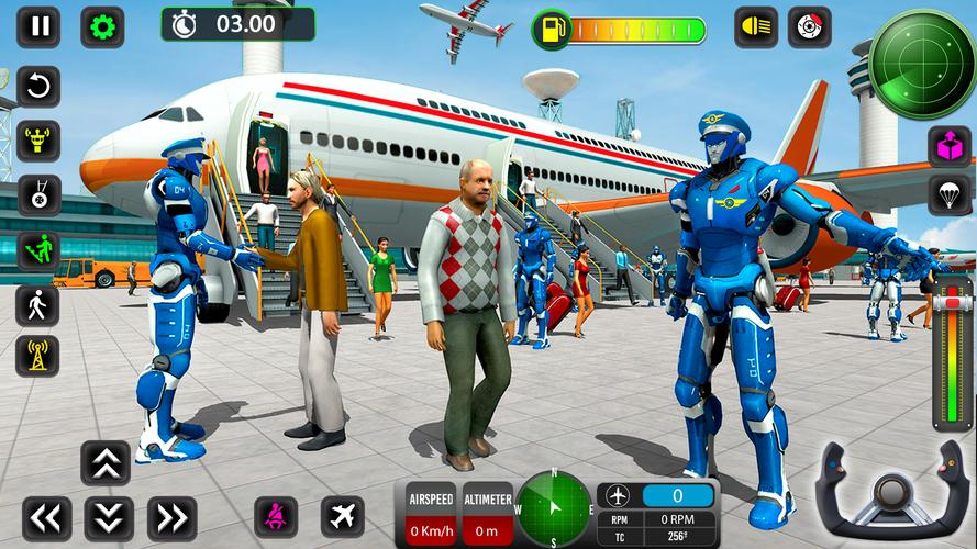 Robot Pilot Airplane Games 3D Ảnh chụp màn hình 0