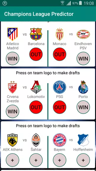 Champions Football Predictor Tangkapan skrin 1