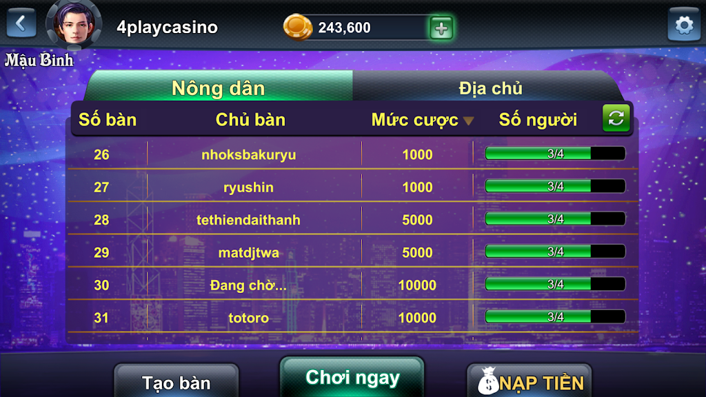 4Play - Mau Binh Online ဖန်သားပြင်ဓာတ်ပုံ 1