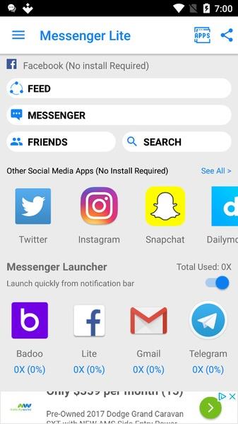 Messenger Pro Lite for Messages स्क्रीनशॉट 0