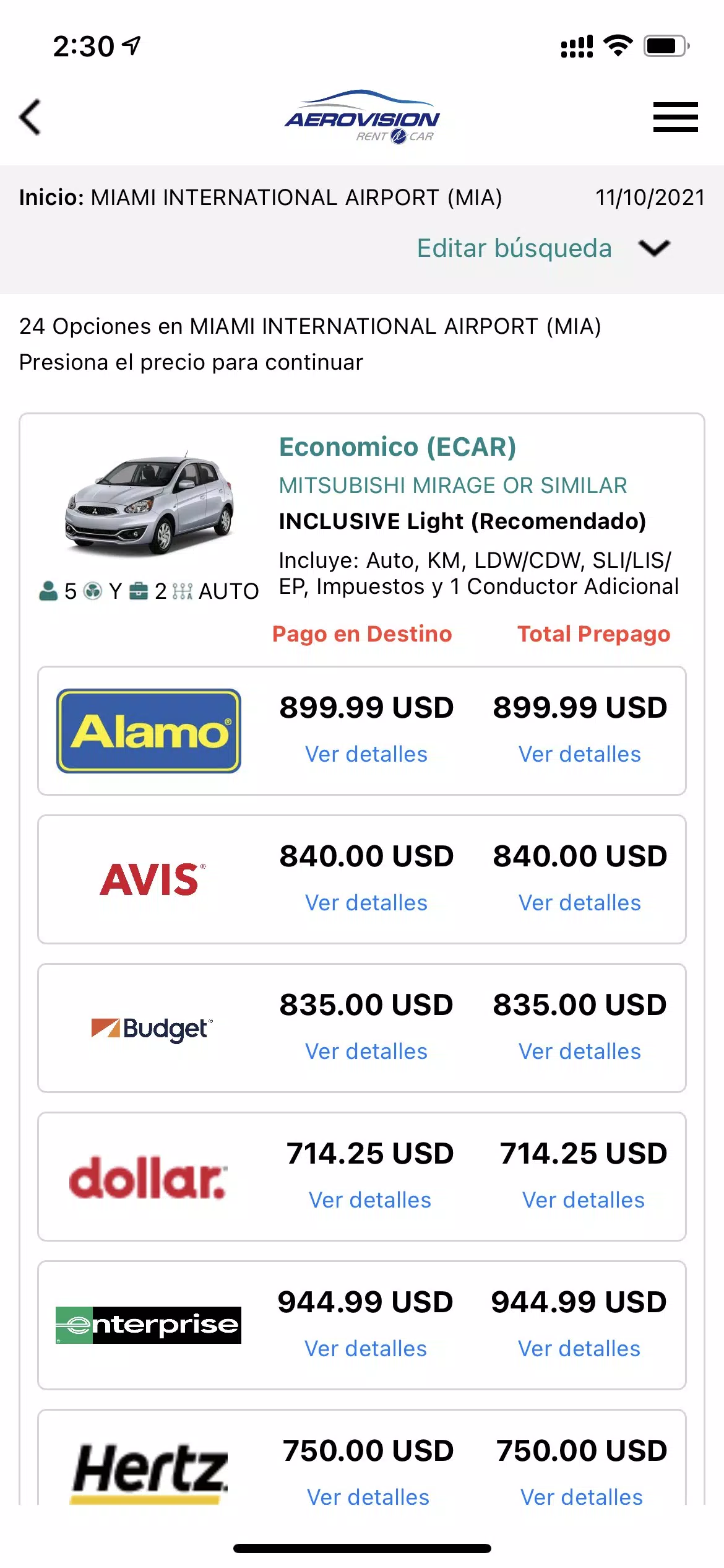 Aerovision SAS - Rent a Car應用截圖第3張