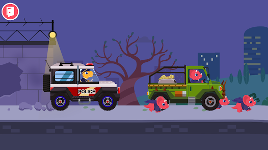 Dinosaur Police Car kids Games Zrzut ekranu 0