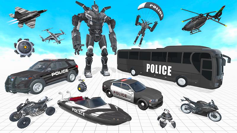 Police Bus Robot Bike Games Tangkapan skrin 2