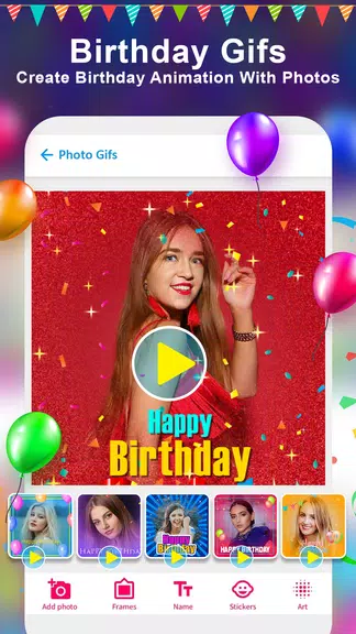 Birthday Photo Frame Maker App ภาพหน้าจอ 1