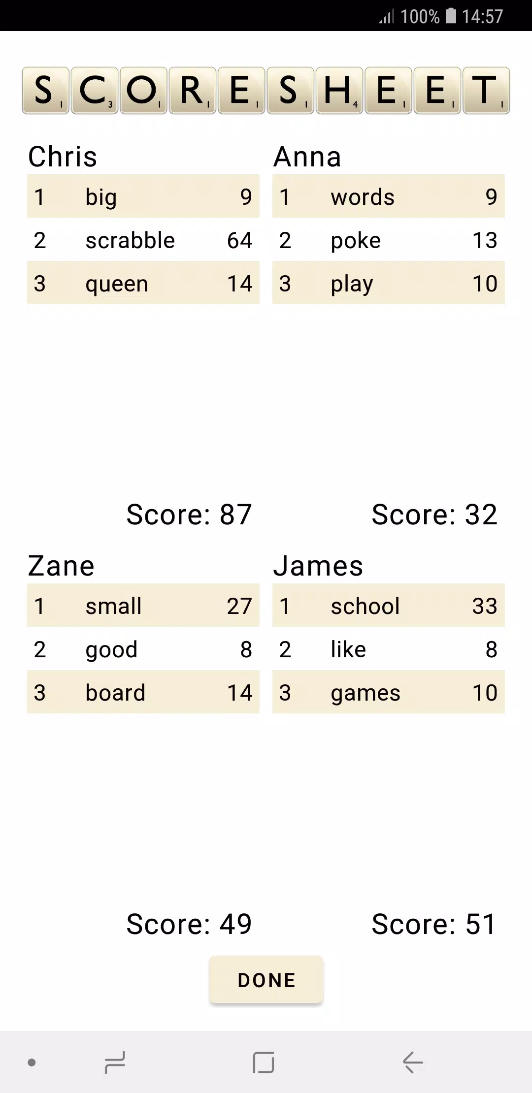 Scrabble Score ภาพหน้าจอ 3