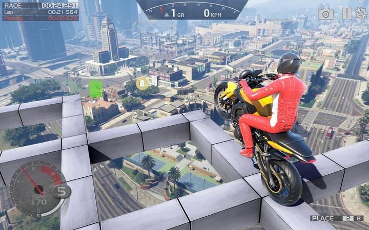 Crazy Stunt Rider GT Bike Game Captura de pantalla 2