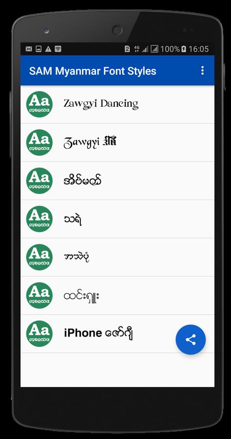 Myanmar Font Styles For SAMSUNG ภาพหน้าจอ 0