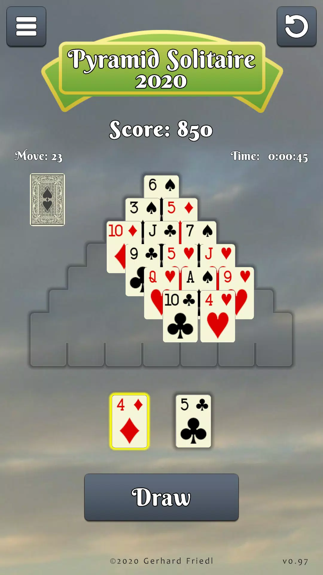 Pyramid Solitaire Card Game Captura de pantalla 2