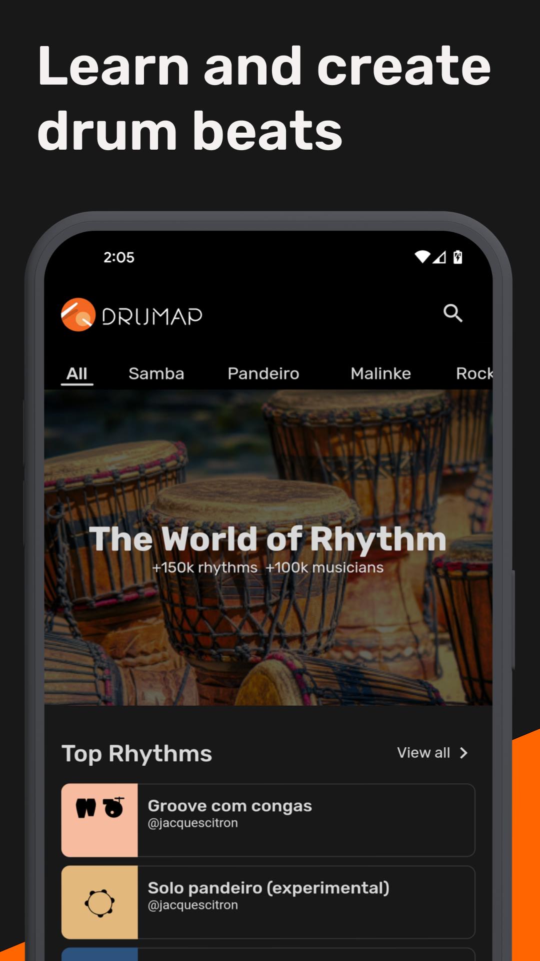 Drumap. The World of Rhythm ภาพหน้าจอ 0