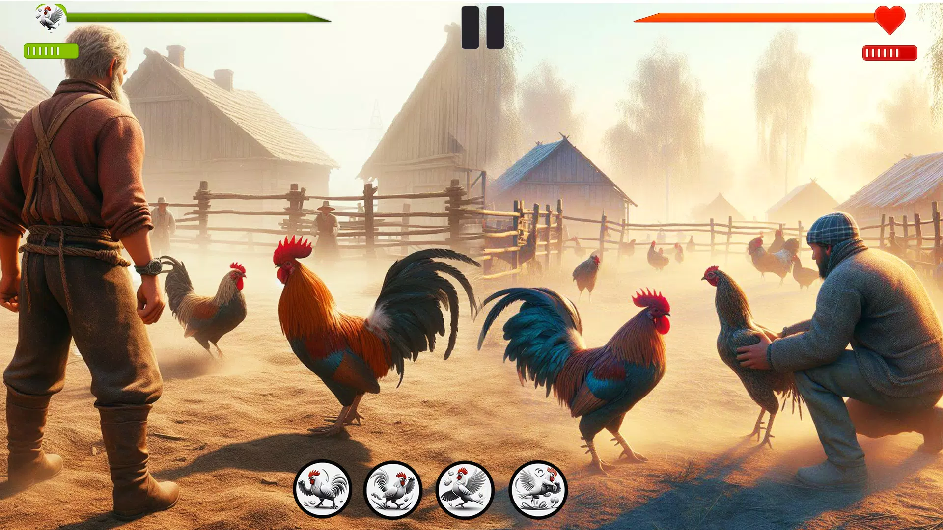 Farm Rooster Fighting Chicks 1 스크린샷 1