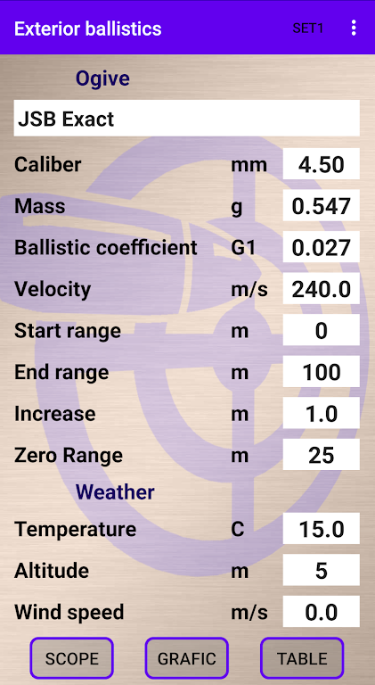 External ballistics calculator Ekran Görüntüsü 0