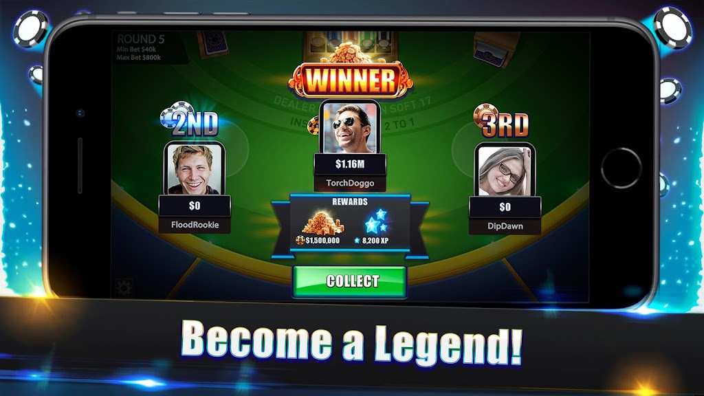 Blackjack Legends: 21 Online Multiplayer Casino Captura de pantalla 3