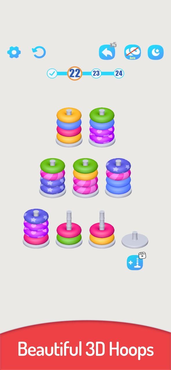 3D Color Sort Hoop Stack Zrzut ekranu 2