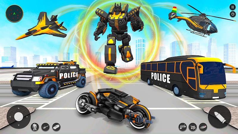 Police Bus Robot Bike Games ဖန်သားပြင်ဓာတ်ပုံ 1