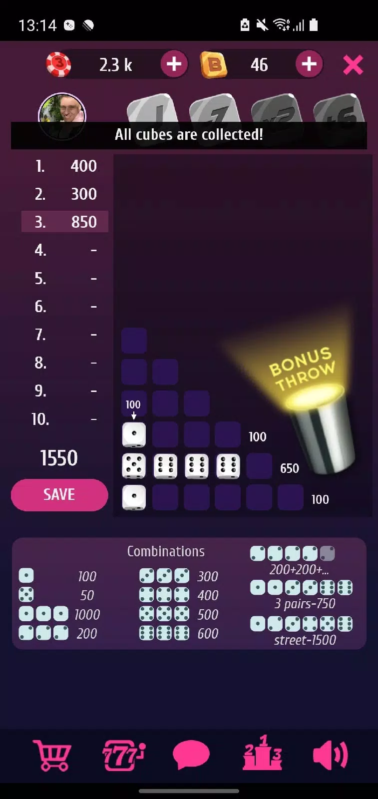 Farkle Pro - 10000 dice game ဖန်သားပြင်ဓာတ်ပုံ 2