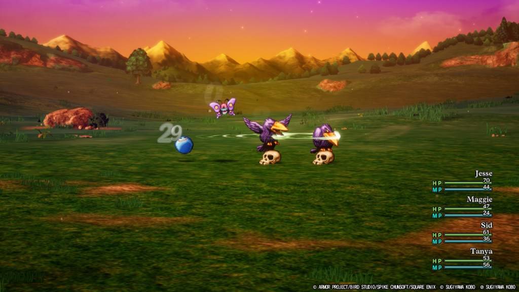 The party uses a boomerang to attack enemies in Dragon Quest III: HD-2D Remake.