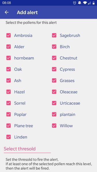 Alert Pollen Capture d'écran 2