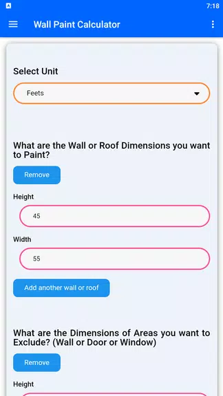 Schermata Wall Paint Calculator 0