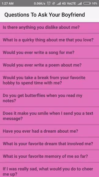 Questions To Ask Your Boyfrien Capture d'écran 0