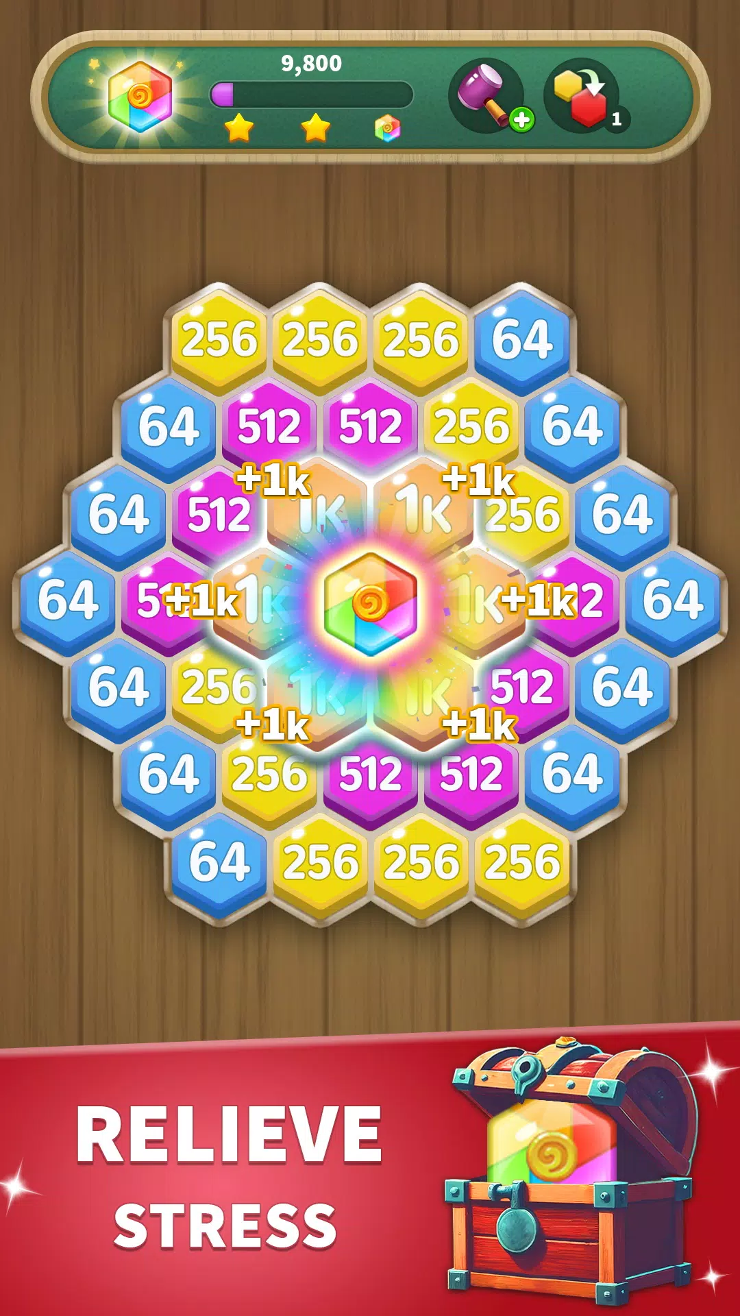 Hexa Connect: 2048 Puzzle Schermafbeelding 2