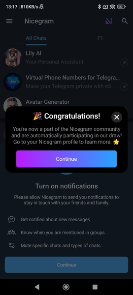 Nicegram: AI Chat for Telegram स्क्रीनशॉट 0