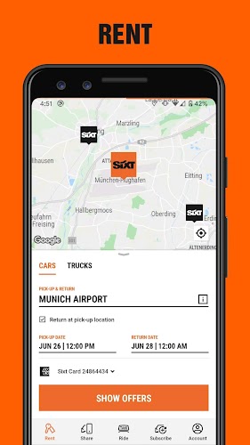 SIXT rent. share. ride. plus.應用截圖第1張