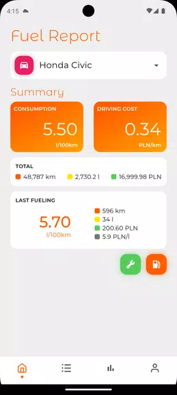 Fuel Log - Mileage And Service स्क्रीनशॉट 0