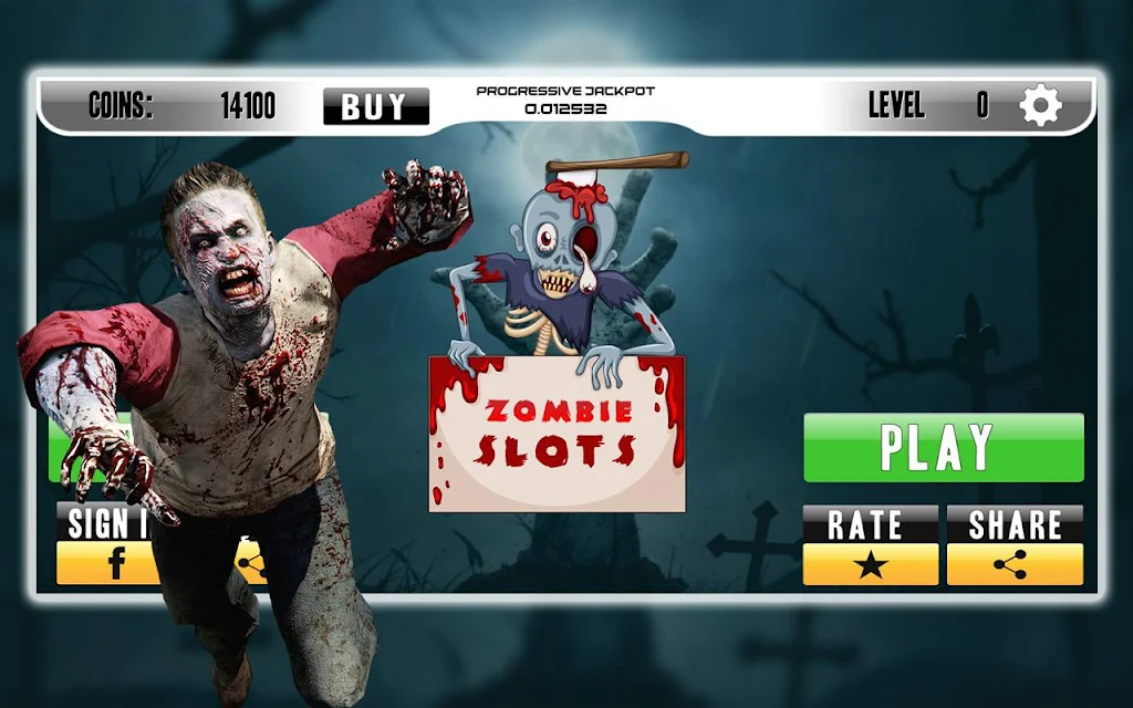 Casino Walking Zombie Slots Machine Captura de tela 0