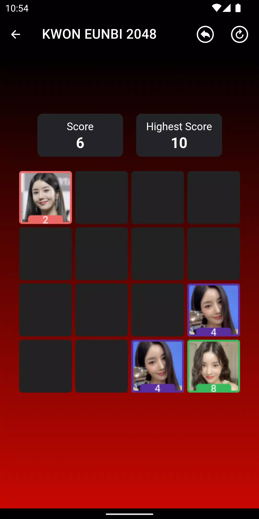 KWON EUNBI 2048 Game Schermafbeelding 3