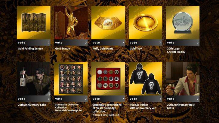 Tulad ng isang Dragon Kicks Off 20th Anniversary Merchandise Special Voting Project