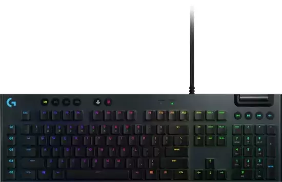 LOGITECH - G815 LIGHTSYNC แบบเต็มขนาดกลไกกลไก GL Clicky Switch Gaming Gaming พร้อม RGB Backlighting - คาร์บอน