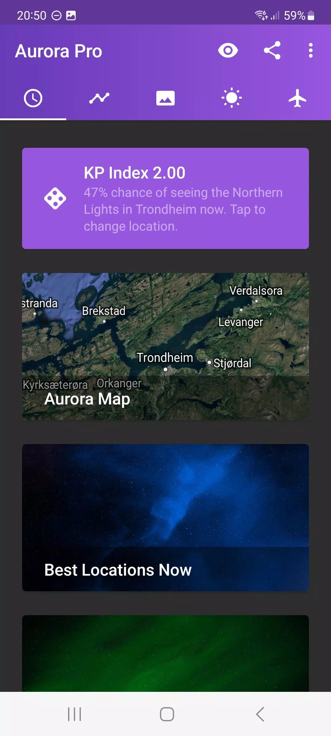 My Aurora Forecast Schermafbeelding 0