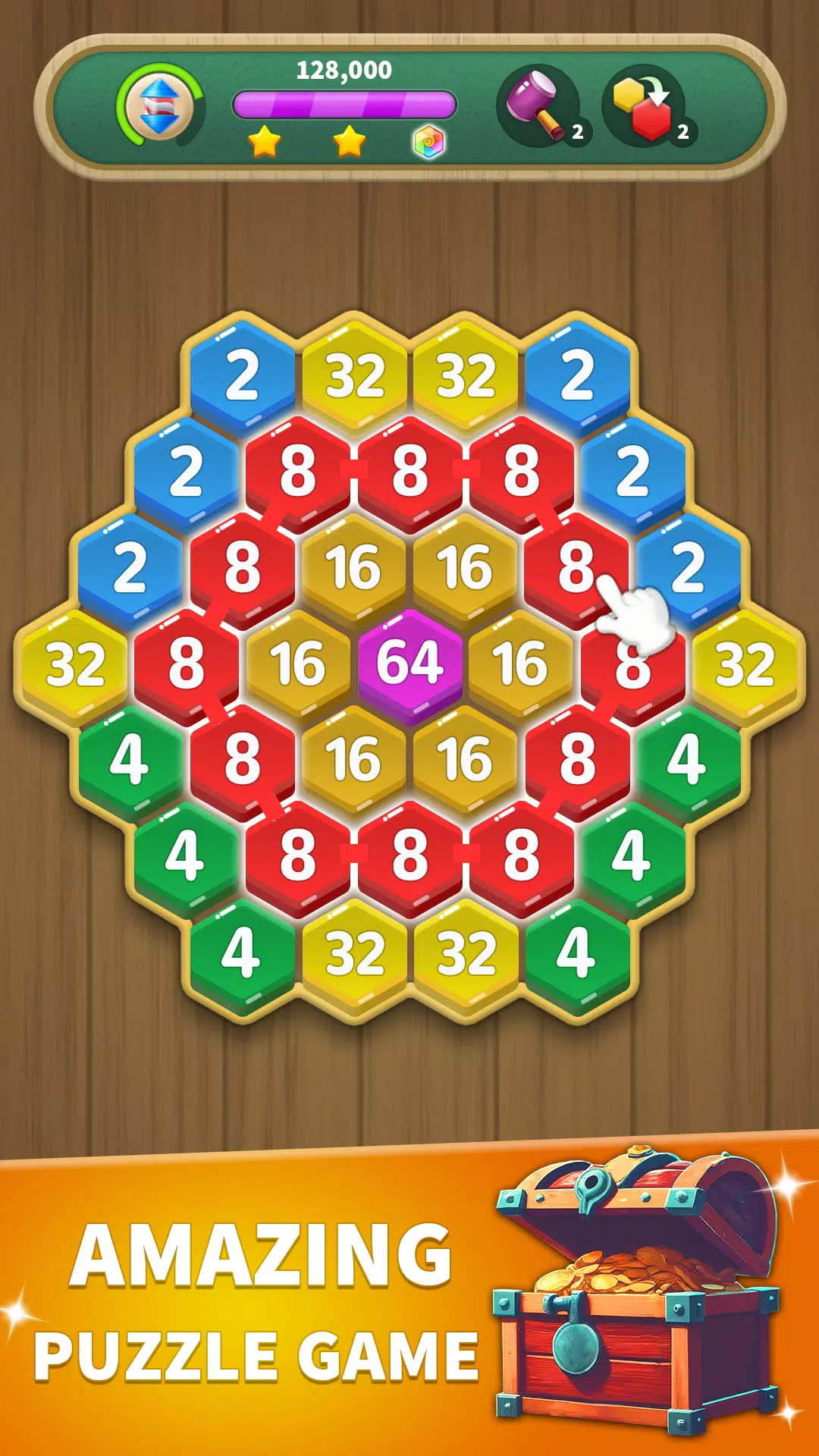 Hexa Connect: 2048 Puzzle Schermafbeelding 0