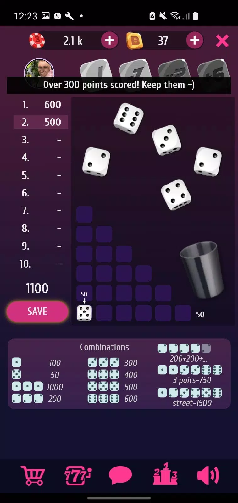 Farkle Pro - 10000 dice game ဖန်သားပြင်ဓာတ်ပုံ 1