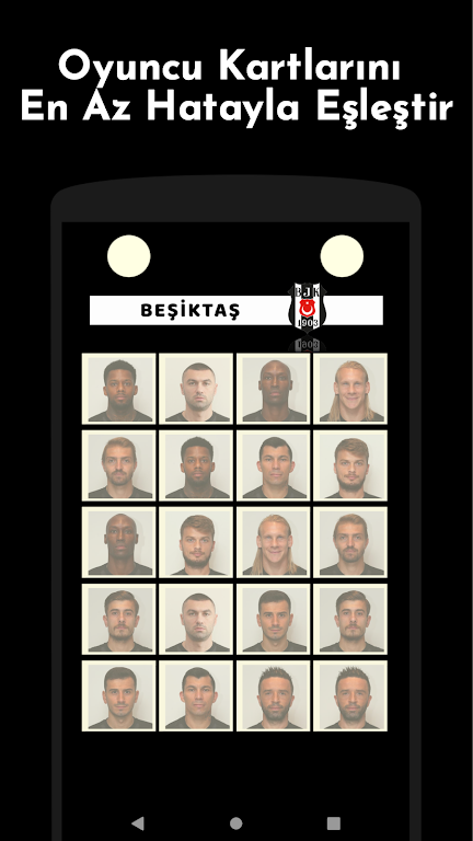 Beşiktaş Futbolcu Kart Eşleştirme Oyunu Captura de tela 2