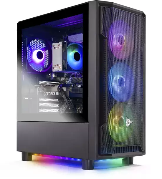 Gaming Skytech - Shadow4 Gaming Desktop PC - AMD Ryzen 5 7600 - Memória de 16 GB - NVIDIA 4060 - 500 GB NVME SSD - Black