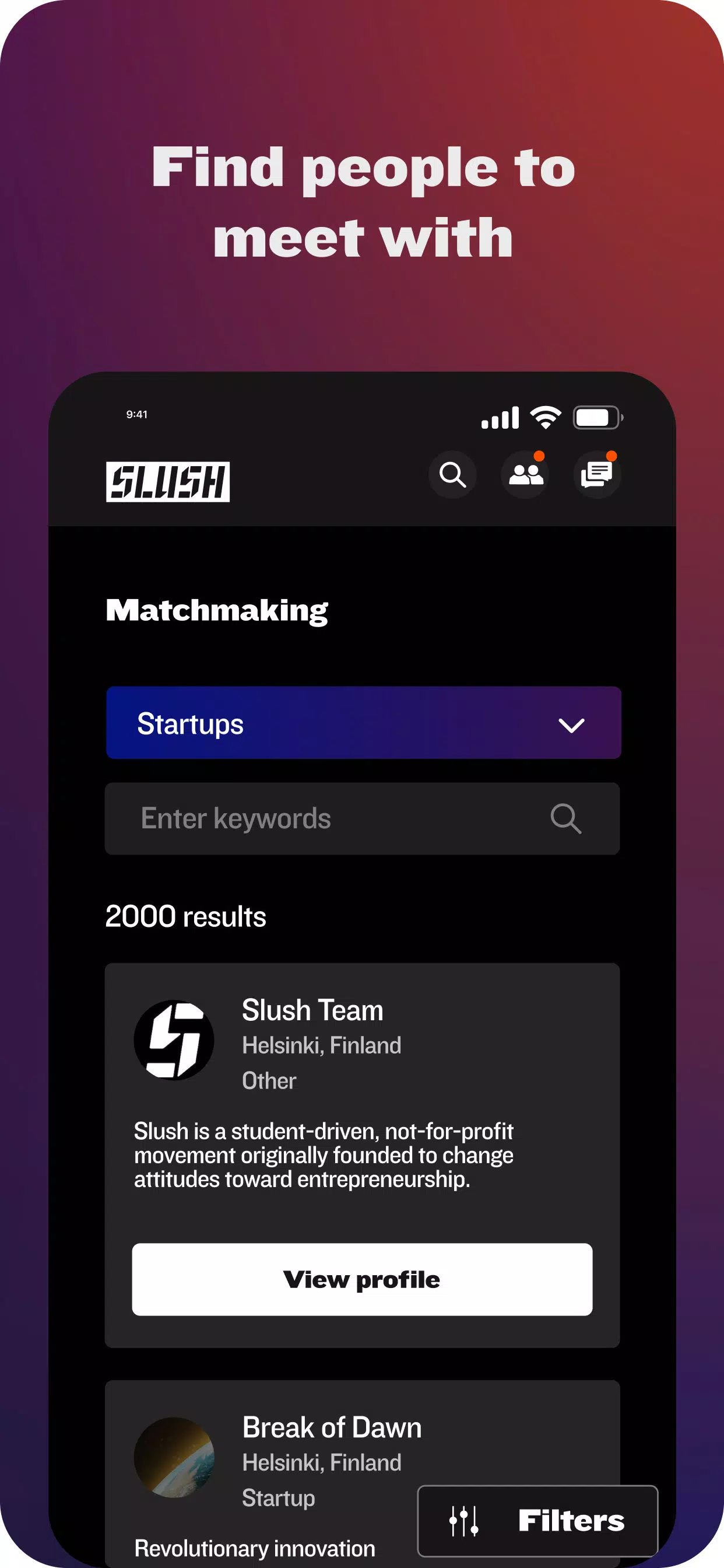 Slush App Screenshot 1