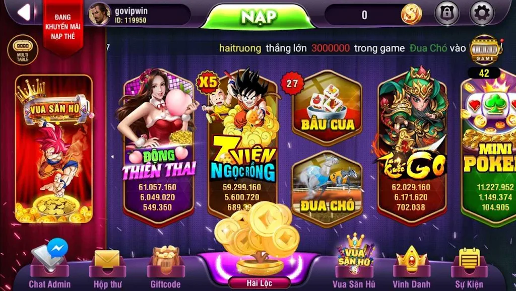 VinVip - No Hu, Xeng, Slots phat loc Ekran Görüntüsü 1