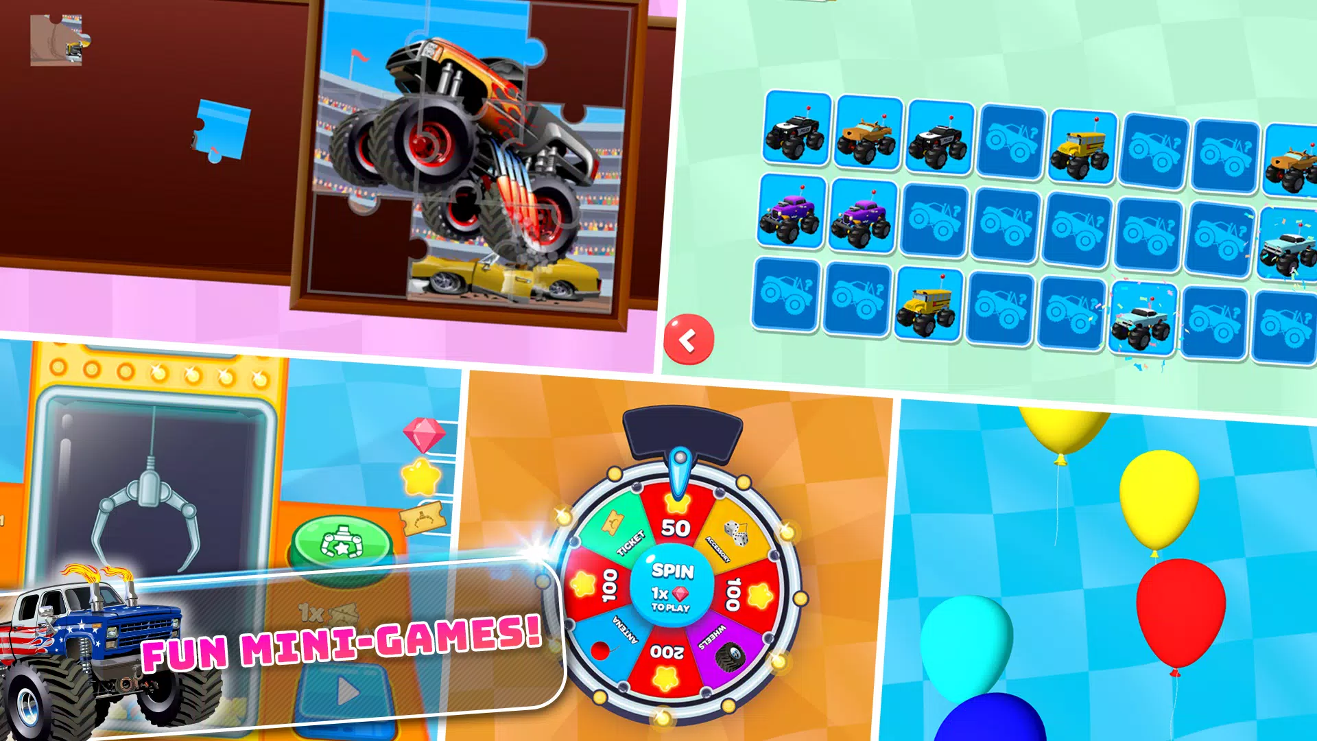 Monster Trucks Kids Race Game Ảnh chụp màn hình 3