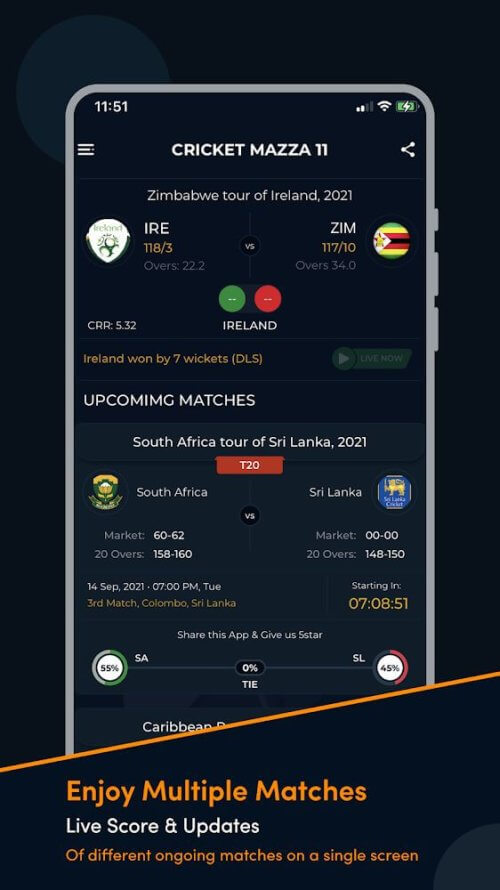 Cricket Mazza 11 Live Line Mod Screenshot 2