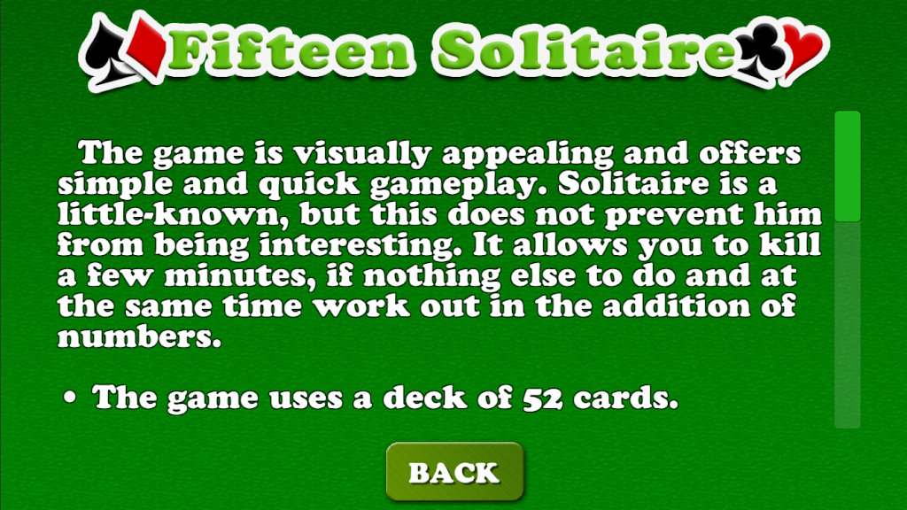 Solitaire Fifteen Скриншот 2