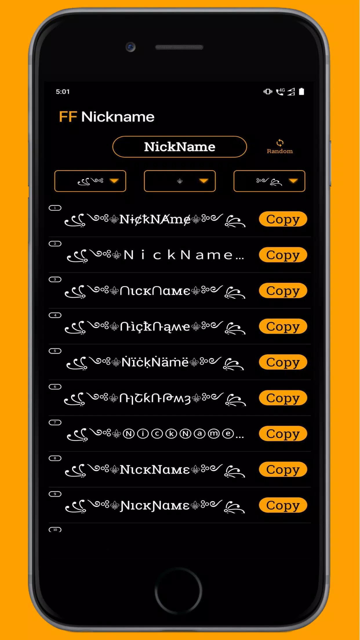 FF Name Creator - Nickname Generator For Games Captura de tela 1