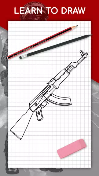 How to draw weapons by steps Schermafbeelding 0