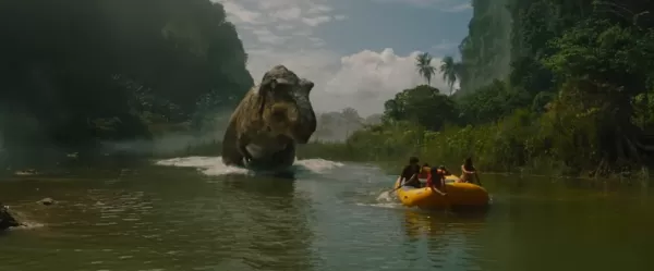 T-Rex swimming in water