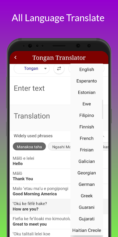 Tongan Translator Zrzut ekranu 1