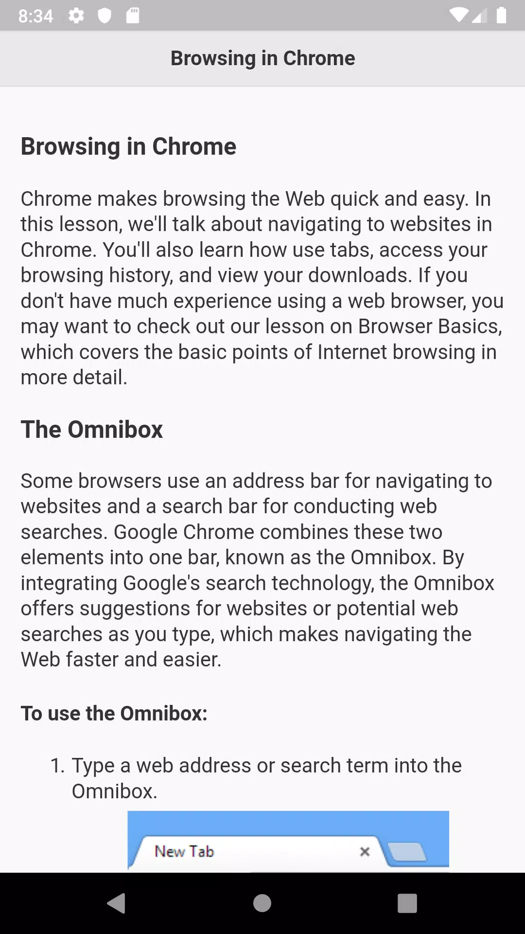 Tutorials for Web Browser Captura de pantalla 3