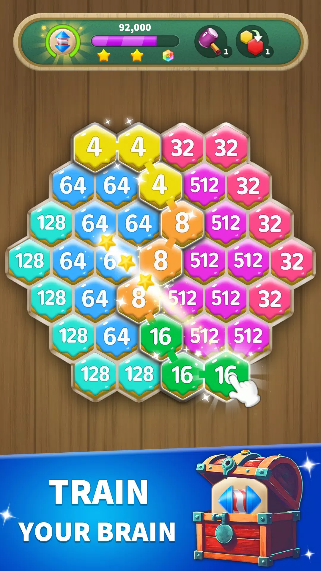 Hexa Connect: 2048 Puzzle Schermafbeelding 1