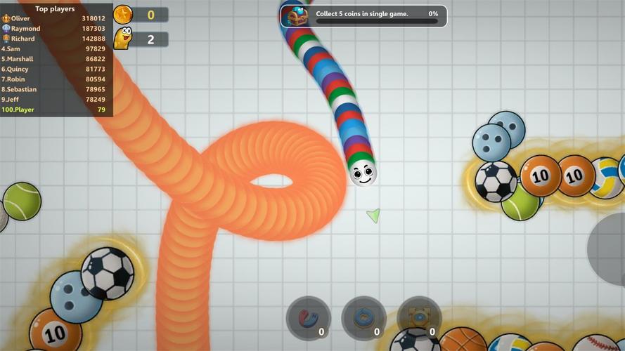 Slinky Snake: Worm.io Game Schermafbeelding 1