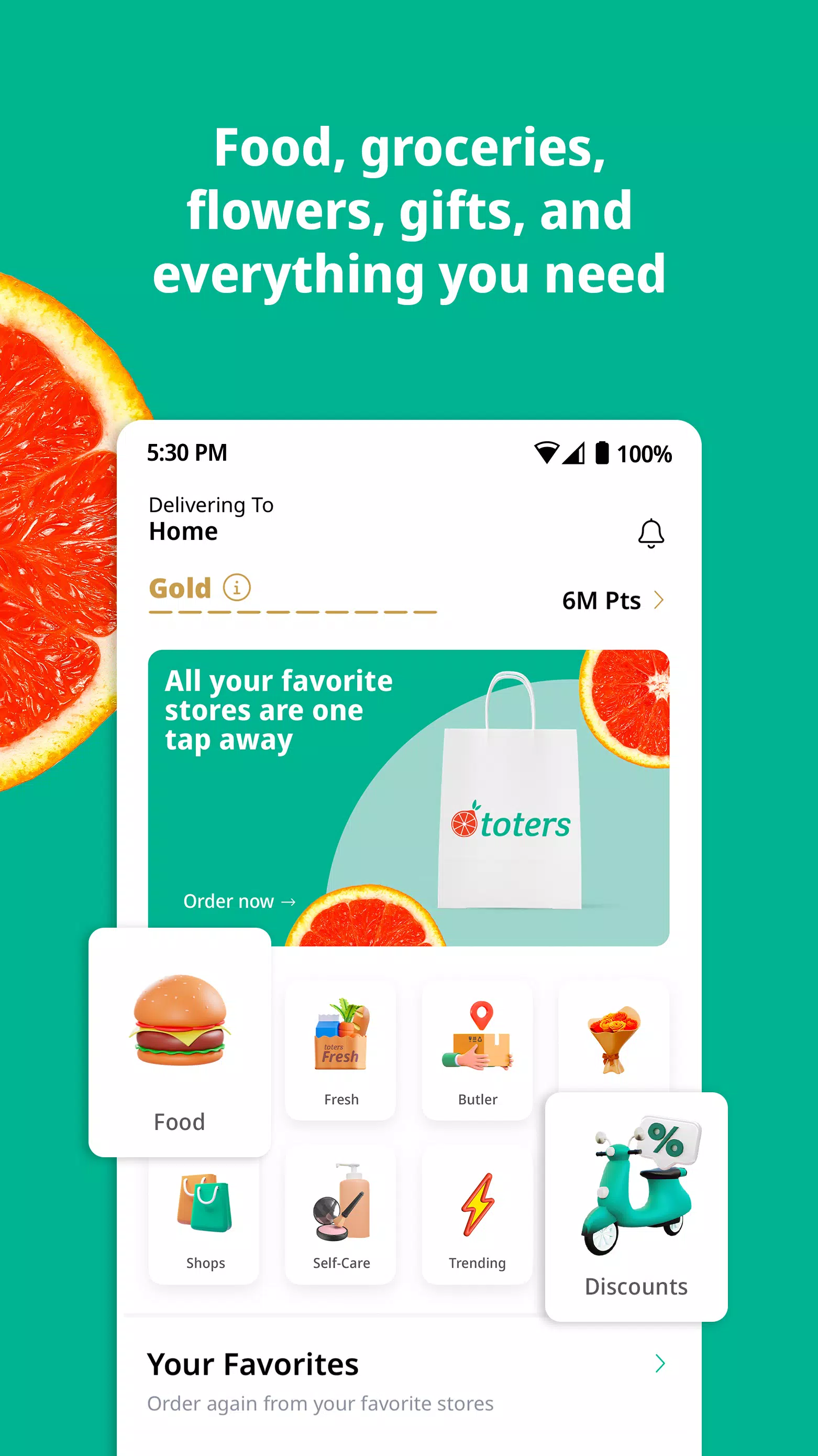 Toters: Food Delivery & More Captura de tela 1